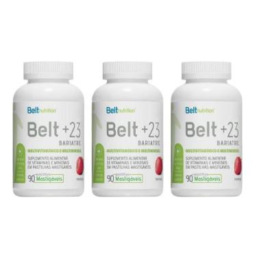 Imagem de Combo 3 unidades belt 23 bariatric 90 pastilhas belt nutrition morango