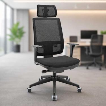 Imagem de Cadeira de Escritório Ergonômica Presidente Active com Apoio de Cabeça