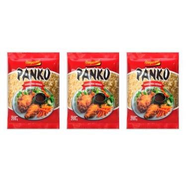 Imagem de Kit 3 Farinha Para Empanar Panko Tipo Oriental 200g Crocante Vários Pr