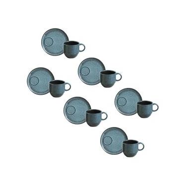 Imagem de Conjunto de Xícaras de Chá com Pires Porto Brasil Linhas Night Sky 230ml - 6 Peças