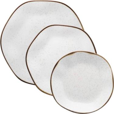 Imagem de Jogo de Pratos Ryo Maresia Raso Fundo Sobremesa 12 Peças Porcelana Est
