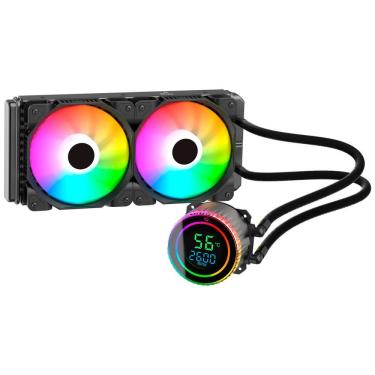 Imagem de Water Cooler Orb Display 240mm Rgb Preto para Pc Gamer com Radiador em Alumínio Duex