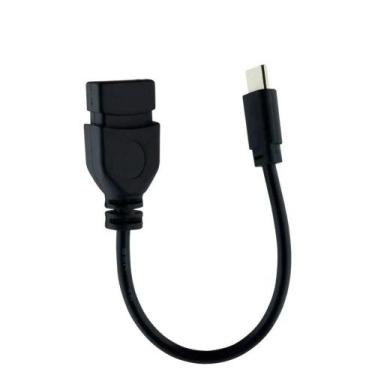 Imagem de Cabo Otg Tipo C P/ Usb A Fêmea 17cm Preto para celulares e pc - premiu