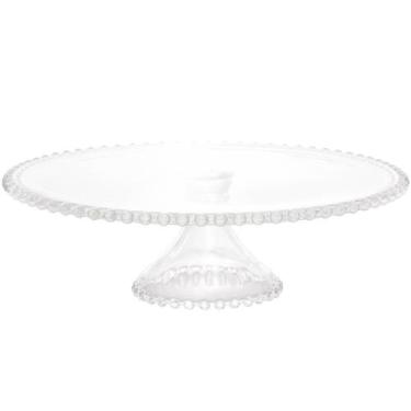 Imagem de Porta Bolo Cristal com Pedestal Wolff Pearl 31x11cm Boleira Redonda Do