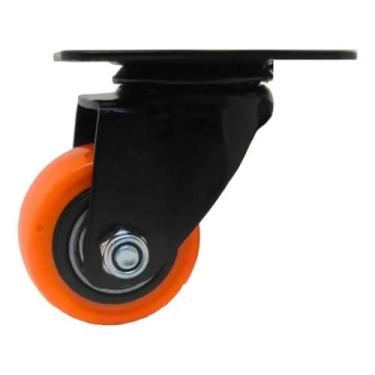 Imagem de Rodízio Giratório Colson 41mm Placa PVC 30kg Laranja, 6233, Preto e La