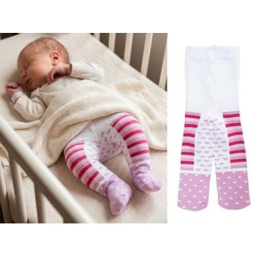 Imagem de Meia calça rn recém nascido trifil, Rosa com branco, RN (recém Nascido