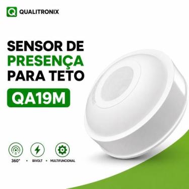 Imagem de Sensor de Presença Teto 360 QA19M Qualitronix com Fotocélula  Embutir 