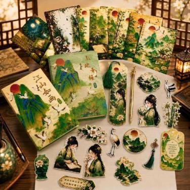 Imagem de Jardim Imperial Kit Papelaria Luxo Oriental A5 com Caderno Decorado Ca