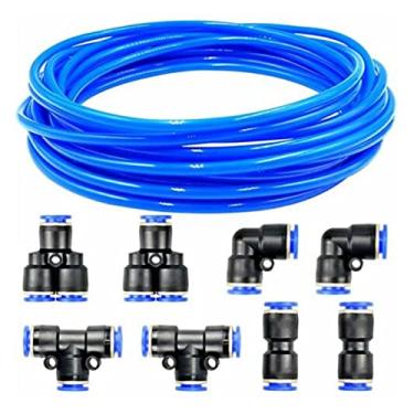 Imagem de Encaixes pneumáticos 3/8 polegadas Od 10 metros PU Tubulação de ar Kit de tubulação mangueira empurrar traquea conector de água ar tubo de mangueira de água YYDFPIIA