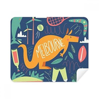 Imagem de Pano de limpeza Melbourne Austrália Kangaroo Tennis Surfing Cleaner, 2 peças, tecido de camurça