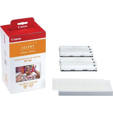 Imagem de Kit papel e tinta Canon RP-108 para impressoras SELPHY (108 folhas)