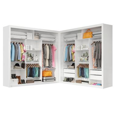 Imagem de Closet Casal Premium Clarice Com 04 Gavetas Carioca Móveis - Branco