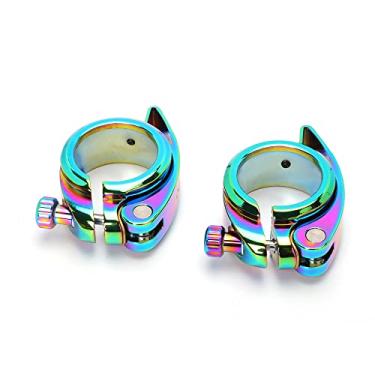 Imagem de Braçadeira para assento de bicicleta adequada para 40/41 mm, liga de alumínio para bicicleta de liberação rápida espigão de assento de fixação para bicicleta dobrável, MtB, bicicleta de estrada (colorida, 40 mm)