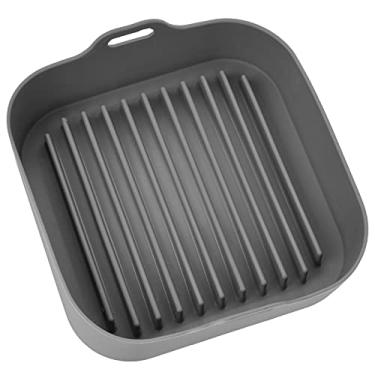Imagem de Cesto multifuncional de silicone para fritadeira, forno de micro-ondas, cesta de silicone multifuncional para fritadeira de 25,4 cm, forno de micro-ondas, vaporizador, panela de arroz (cinza opp)