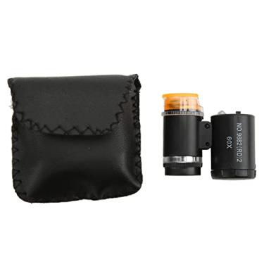 Imagem de Tnfeeon Mini microscópio, microscópio de bolso com função de detecção de dinheiro para gemas, joias, moedas, selos (9882(RD) 2 preto)