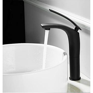 Imagem de Torneira da bacia do banheiro Branco e preto Cozimento em latão sólido Specail Pia Misturador Torneira Hot & Torneira de bacia de cachoeira fria, preto alto B, China