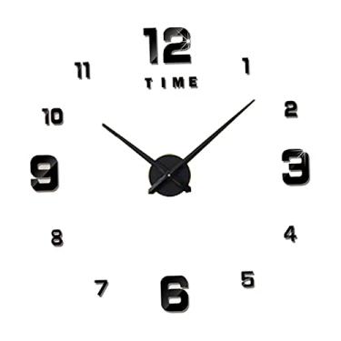 Imagem de Tingpai Relógio de Parede DIY Relógio de Parede Sem Moldu Espelho 3D G nde Mudo Adesivos de Parede pa Sala de estar Deco ção de Casa