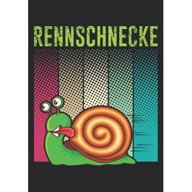 Imagem de Notizbuch A5 liniert mit Softcover Design: Lustiges Marathon Geschenk Ausdauer Sport Schnecke Fitness: 120 linierte DIN A5 Seiten