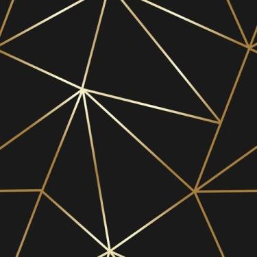 Imagem de Papel De Parede Adesivo Zara Black Gold Quarto Sala Rolo 1m