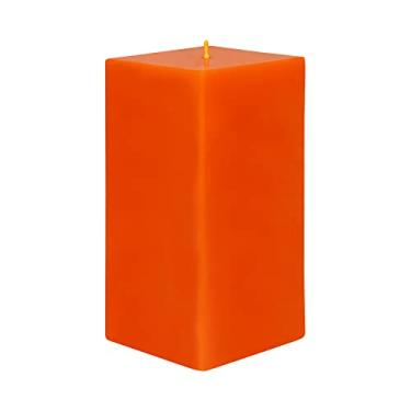 Imagem de Zest Candle Vela de pilar, 7,6 x 15,2 cm, quadrado laranja