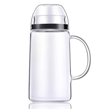 Imagem de Caneca de vidro 1000ml com tampa de vidro, xícara de chá gelado, caneca de café, jarra de água quente/fria