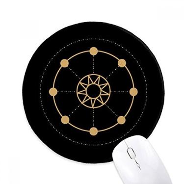 Imagem de DIYthinker Forma Totem Geometria Sol Estrela Mouse Pad Desktop Escritório Tapete Redondo para Computador