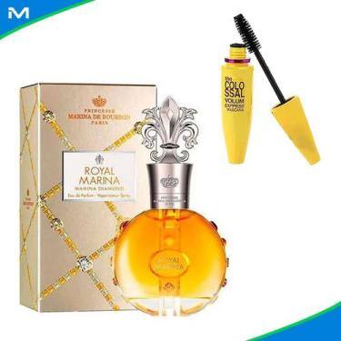 Imagem de Perfume Feminino Royal Diamond Marina Bourbon 100ml Com Mascara De Cíl