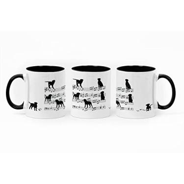 Imagem de Caneca Cachorros Musicais Dog Lover Branca com Al�a Preta