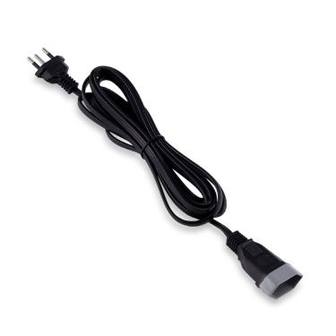 Imagem de Cordão Prolongador Macho/Fêmea 2P+T Cabo PP Plano 3 Metros 3x0,75mm² 10A 250V Preto Cod. DN1693 - Daneva