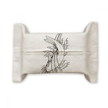 Imagem de Bolsa de linho de algodão com suporte para cobertura de papel para lenços faciais com costura marítima
