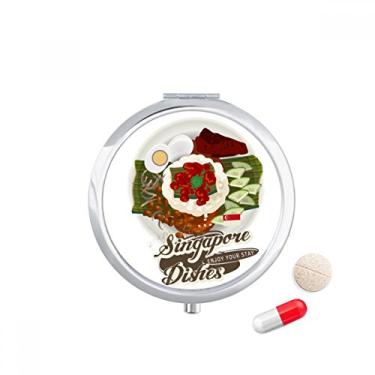 Imagem de Porta-comprimidos tradicional de Singapura Nasi Lemak com bolso para remédios