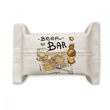 Imagem de Beer Bar Gourmet Bread France Suporte de capa de papel para lenços faciais Saco de linho de algodão