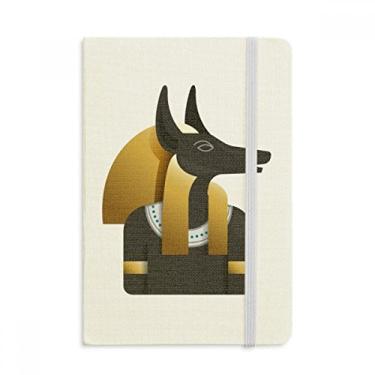 Imagem de Caderno com estampa artística de Anúbis do Egito Antigo Oficial em Tecido Rígido Diário Clássico
