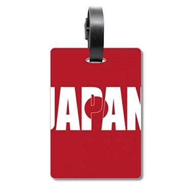 Imagem de Bolsa de mala com nome da bandeira do Japão com etiqueta para cartão de bagagem