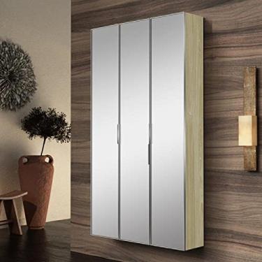 Imagem de Conjunto para Banheiro com 3 Armários Verticais com Portas Espelhada Bumi Wood