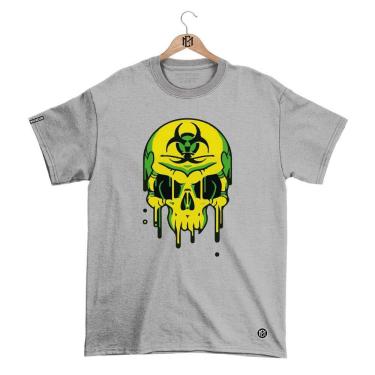 Imagem de Camiseta Mafiaclub Gola Redonda Estampa CAVEIRA RADIOATIVA Streetwear fio 30.1 Penteado