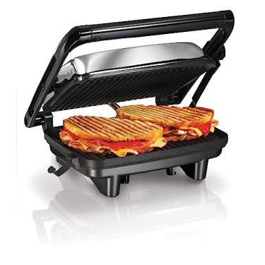 Imagem de Sanduicheira, Panini Gourmet, Preta/Prata, 220v,Hamilton Beach