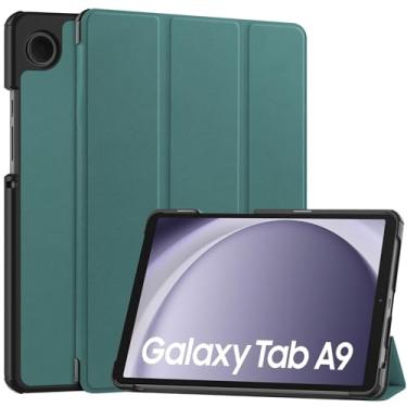 Imagem de Estojo protetor para tablet Compatível com Samsung Galaxy Tab A9 Case SM-X110 8,7 polegadas Case Tri-Fold Smart Tablet Case, Capa protetora leve Hard PC Back Shell Slim Case Multi-View Angles, Auto Wa