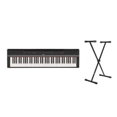 Imagem de Kit Piano Yamaha P121 B 73 Teclas Com Suporte X