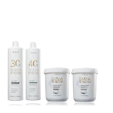 Imagem de BRAE Wanna Be Blond Água Oxigenada 30 Volumes 900ml Água Oxigenada 40v 900ml e 2 Pó Descolorante 500g