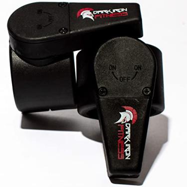 Imagem de Dark Iron Fitness Grampos de barra de 5 cm – 1 par de coleiras de halteres de peso de tamanho olímpico, clipes profissionais de placa de halterofilismo com trava de mola de liberação rápida para segurar pesos nas barras - preto