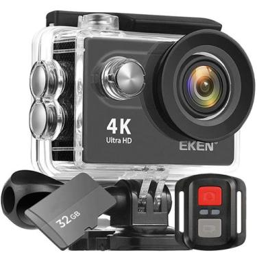 Imagem de Kit Câmera Filmadora Eken H9r 4K Wi-Fi + Cartão 32Gb Estabilizador De