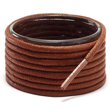 Imagem de Shoemate Cadarços redondos de cera para botas e sapatos Oxford sociais, cordões de sapato, 10 Rufous, 38"(97cm)
