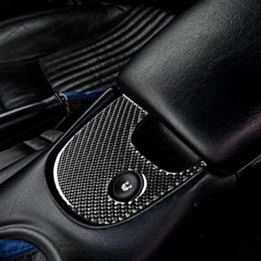 Imagem de Acessórios interiores de carro de fibra de carbono central inferior sem acabamento de capa de controle de tração compatível com Chevrolet Corvette C5 1998 1999