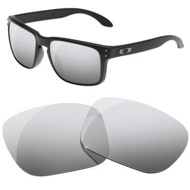 Imagem de HiCycle2 Lentes de reposição polarizadas para óculos de sol Oakley Holbrook XL - Várias opções, com pano de lente (prata)