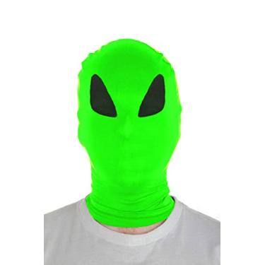 Imagem de Sheface Máscara masculina e feminina de elastano cosplay festa cobertura completa capuz fantasia máscara (verde limão alienígena)