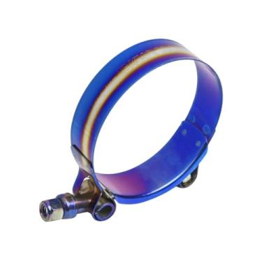 Imagem de Kyostar Braçadeira de mangueira de parafuso em T de 5,7 cm ajustável de aço inoxidável titânio azul com diâmetro Ranger para 5,7 cm (59-67 mm)