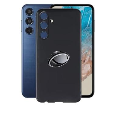 Imagem de AQGGIIXY Capa para Samsung Galaxy M35 com suporte de anel de rotação de 360°, capa de silicone macio antiarranhões para Samsung Galaxy M35, capa à prova de choque para Samsung Galaxy M35 (6,6