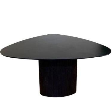 Imagem de Mesa De Jantar Cone Orgânica Redonda 140x144 Cm Base ébano Tampo ébano