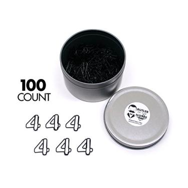 Imagem de Butler in the Home A-Z letra do alfabeto ou número 0-9 - 100 clipes de papel colorido preto para iniciais ou data de nascimento, Preto, Number 4